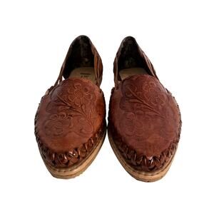 Huarache D'Manzos Artesanias Genuine Leather Flats Sandals Made in Mexico